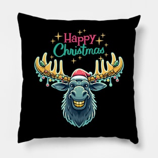 Merry Christmoose Moose Christmas 2024 Pillow