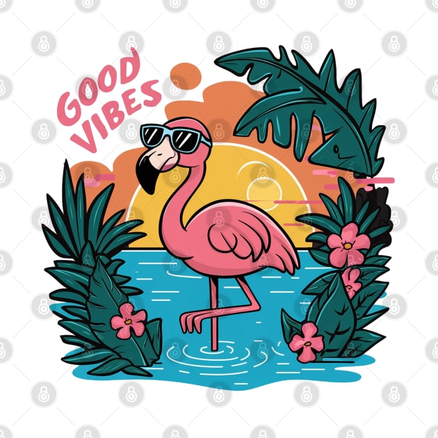 flamingo good vibe vintage by Aldrvnd