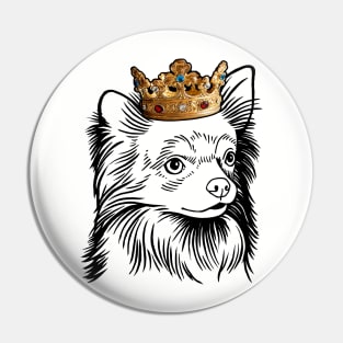 Longhaired Chihuahua Dog King Queen Wearing Crown Pin