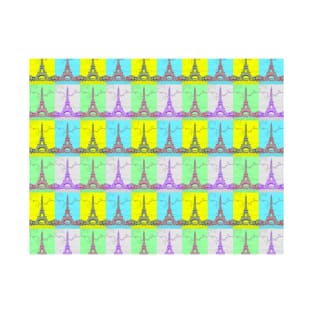 Eiffel Tower, Paris - Colorful Pop Art Pattern T-Shirt