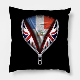 Dominican Flag  Dominican Republic Flag British Flag Ripped Open - Gift for Dominican From Dominican Republic Pillow