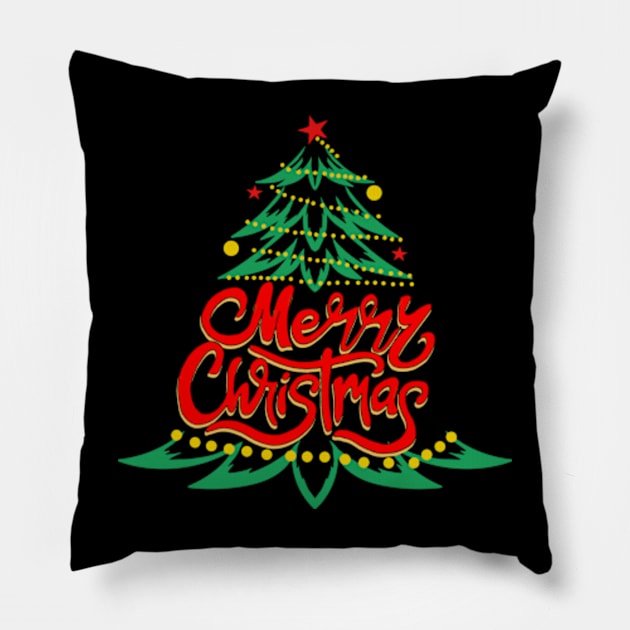 Christmas tree to celebrate Christmas Pillow by wahyuart21