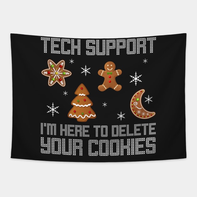 Funny Christmas Tech Support Shirt Computer Progra Tapestry by TeeLovely