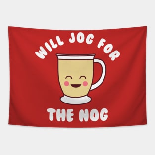 Christmas Running Egg Nog Will Jog For The Nog Tapestry