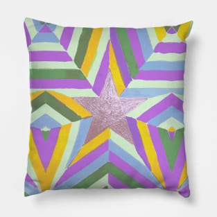 Bright Lilac Stars Pillow