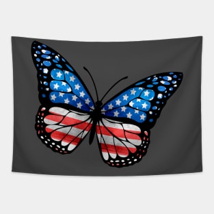 Patriotic USA Butterfly With EEUU Flag Tapestry