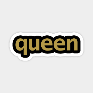 Queen Minimal Typography Gold Text Magnet