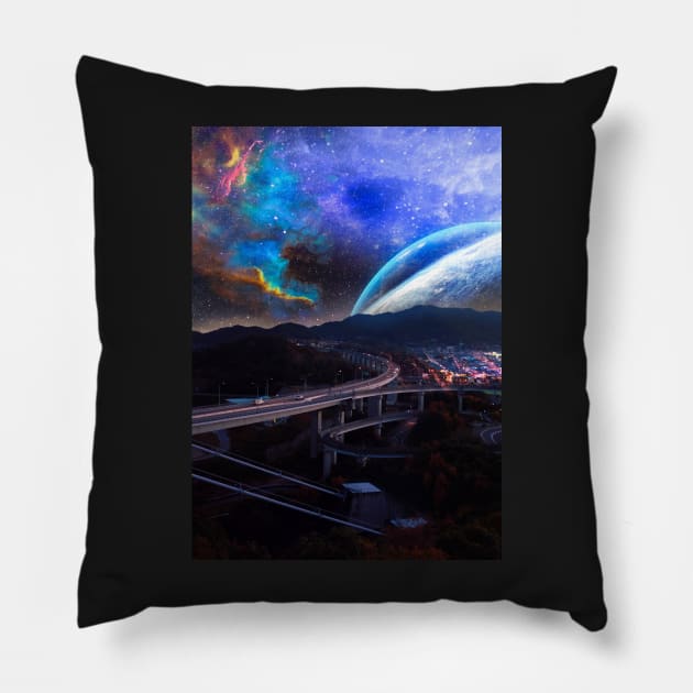 Highway To The Stars Pillow by Shaheen01