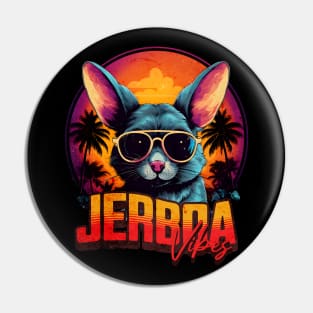 Retro Wave Jerboa Vibes Circle Pin