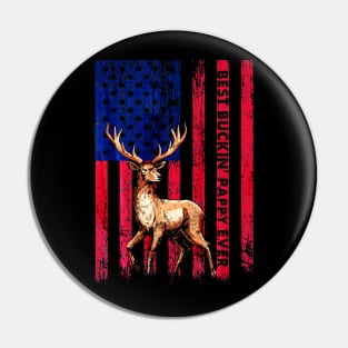 Best Buckin Pappy Ever US Flag Hunting Pin