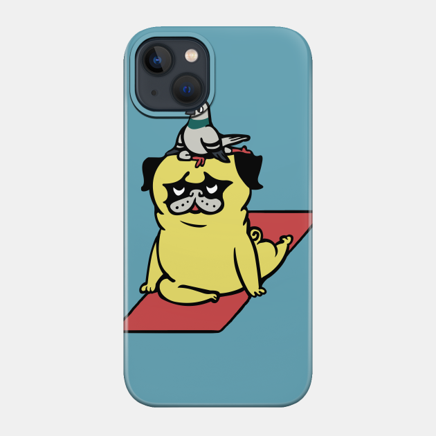 Pigeon and Pug Yoga - Pigeon - Phone Case