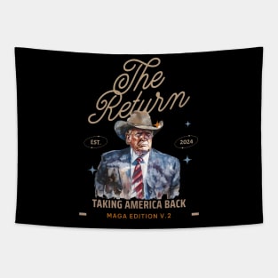 Western Donald The Return Cowboy President, Trump 2024 Tapestry