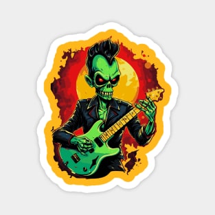 Rock music alien. Psychobilly Alien. Magnet