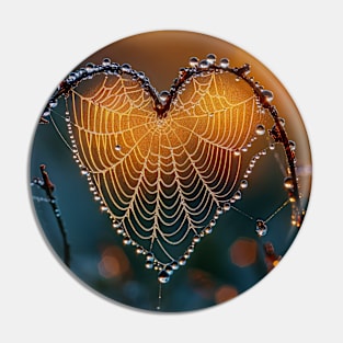 A Spider Web in the Shape of a Heart - Jigsaw Puzzle Pin