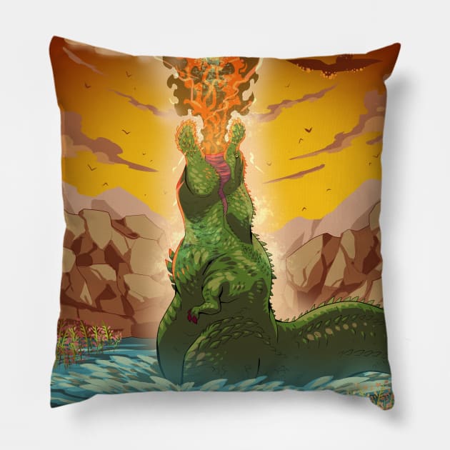 Eater of the Monsters Pillow by Ashmish