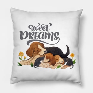 Puppy love design " Sweet Dreams" Pillow