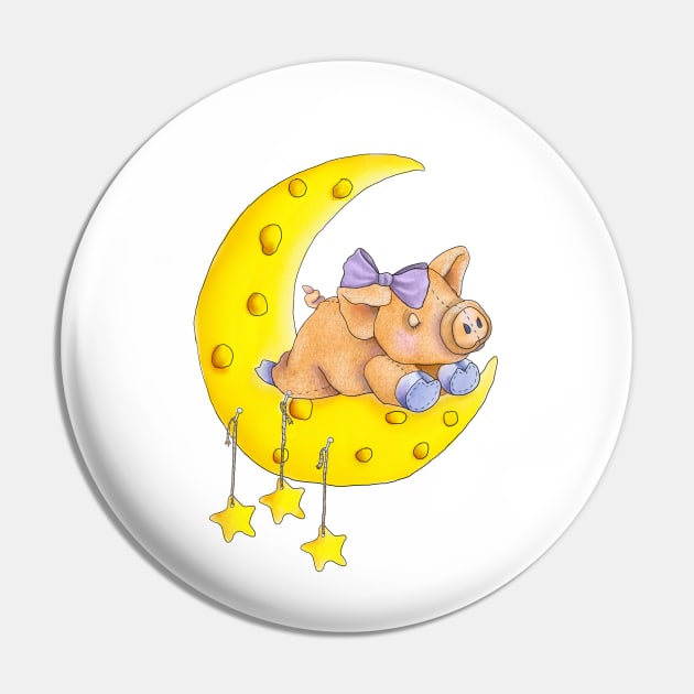 Little Piggy Wiggly Dreams Pin by Julie Townsend Studio