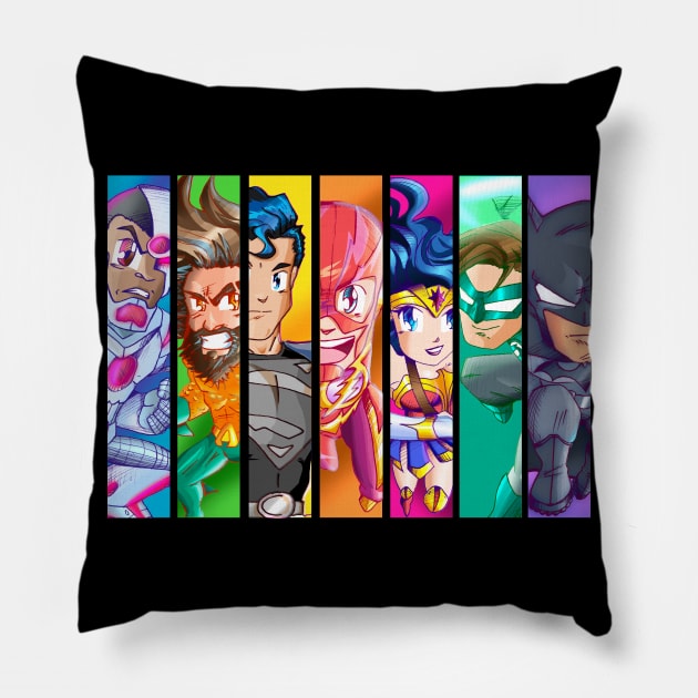 Team Justice (Color version) Pillow by MorenoArtwork