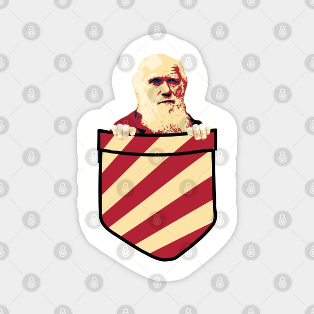 Charles Darwin In My Pocket Magnet by Nerd_art