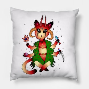 Baphomet demonic cat Pillow