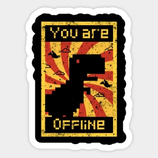 Offline - Unable to connect to the internet - Dino Game Sticker | Poster