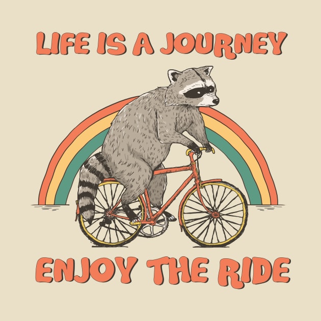 Raccoon Ride Bike Life Is A Journey by taillesscat