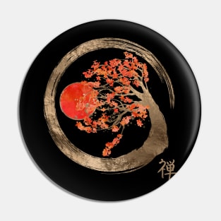 Enso Zen Circle and Sakura Tree Pin