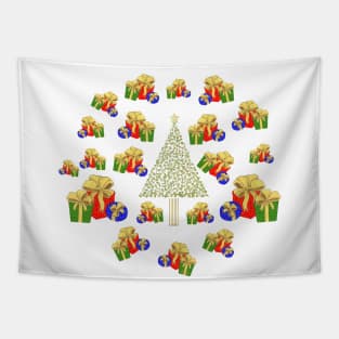 Christmas Tree & Gift Boxes Tapestry