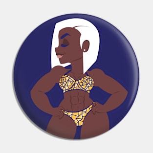 Sculpted Goddess Wrestler Pin