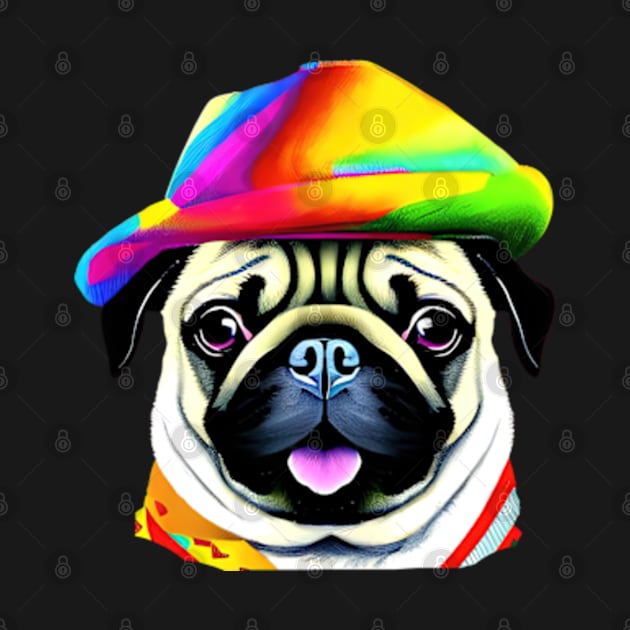 pug with hat by IDesign23