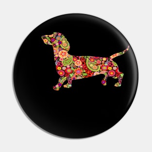 Dachshund Girl-Funny Dachshund Hippie Dog Lovers Pin