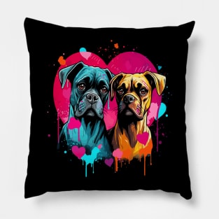 Boxer Couple Valentine Pillow