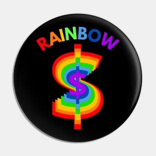 USD Dollar in Rainbow Colors Pin