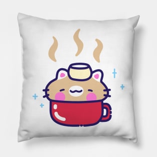 Hot Chocolate Cat Pillow