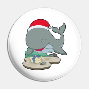Whale Christmas Package Pin
