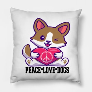 peace love dogs Pillow