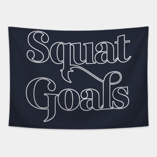Squat Goals - Typographic Gym Slogan Design Tapestry