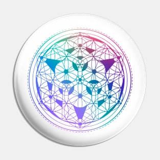 Flower of Life Mandala - Festival Gear - Psychedelic and Spiritual Artwork Pin