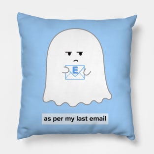 Gordie the Ghost (as per my last email) | by queenie's cards Pillow