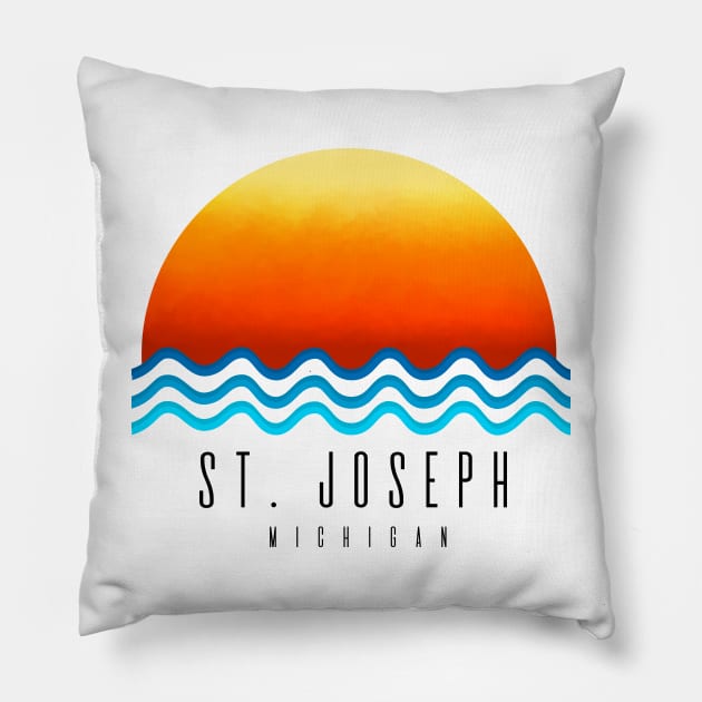 St Joesph Michigan Pillow by Megan Noble