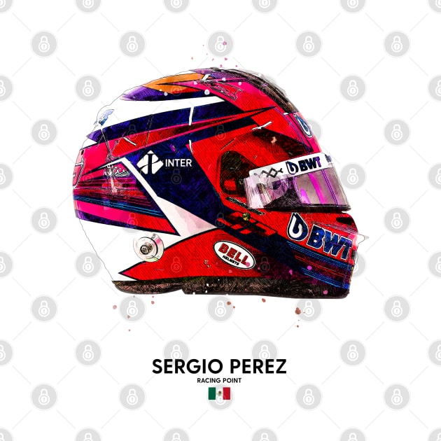 F1 2020 Sergio Perez Crash Helmet by DB Motorsport Designs