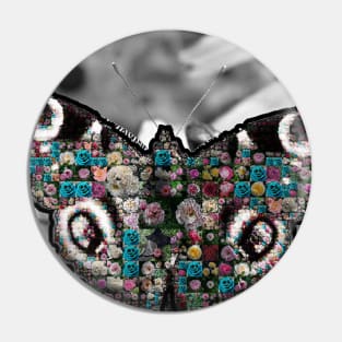 Floral Butterfly Mosaic Pin