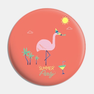 Cocktail Flamingo Pin