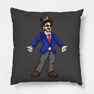 Groom with sunglasses jacket and cylinder Pillow