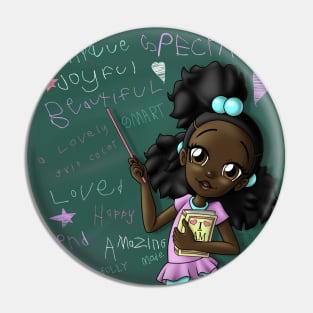 Black Girl and Positive Words Pin