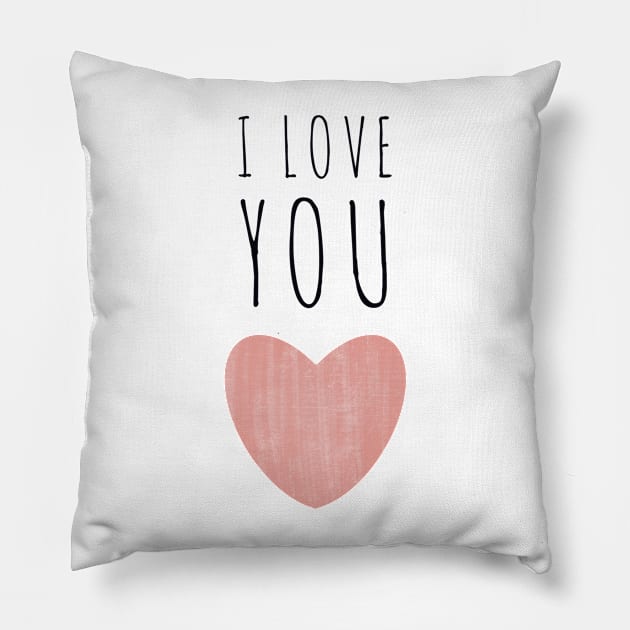 I Simply Love You - Valentine’s Day/ Anniversary Greeting Card  for girl/boyfriend, wife/husband, partner, children, or loved one - Great for stickers, t-shirts, art prints, and notebooks too Pillow by cherdoodles