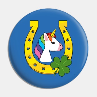 Cute Unicorn on St Patrick's Day Pin