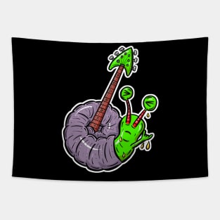 Evil Rock Snail Guitar Cartoon Tapestry