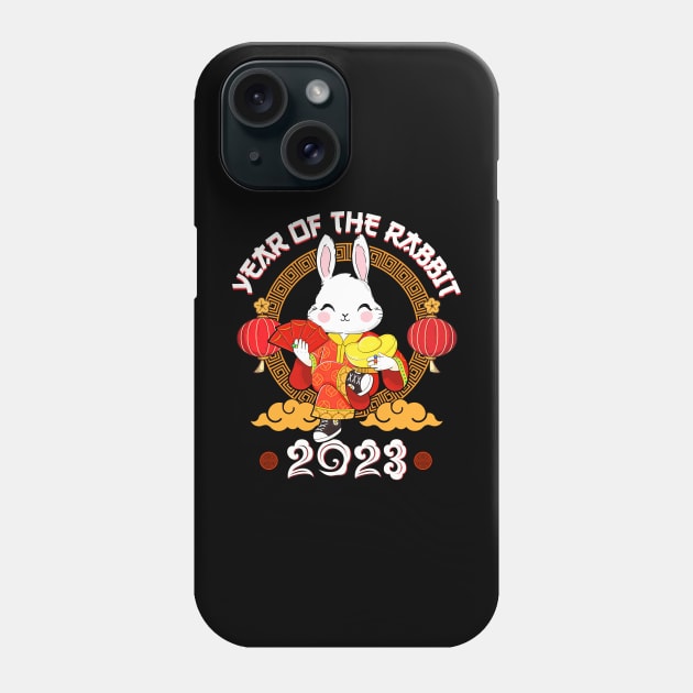 Happy Chinese New Year 2023 Year of the Rabbit Phone Case by Jhon Towel