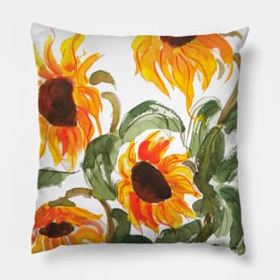 orange sunflower painting 2018 Pillow